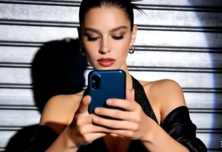 Date-night look poster preview for a confident portrait video template in Dola